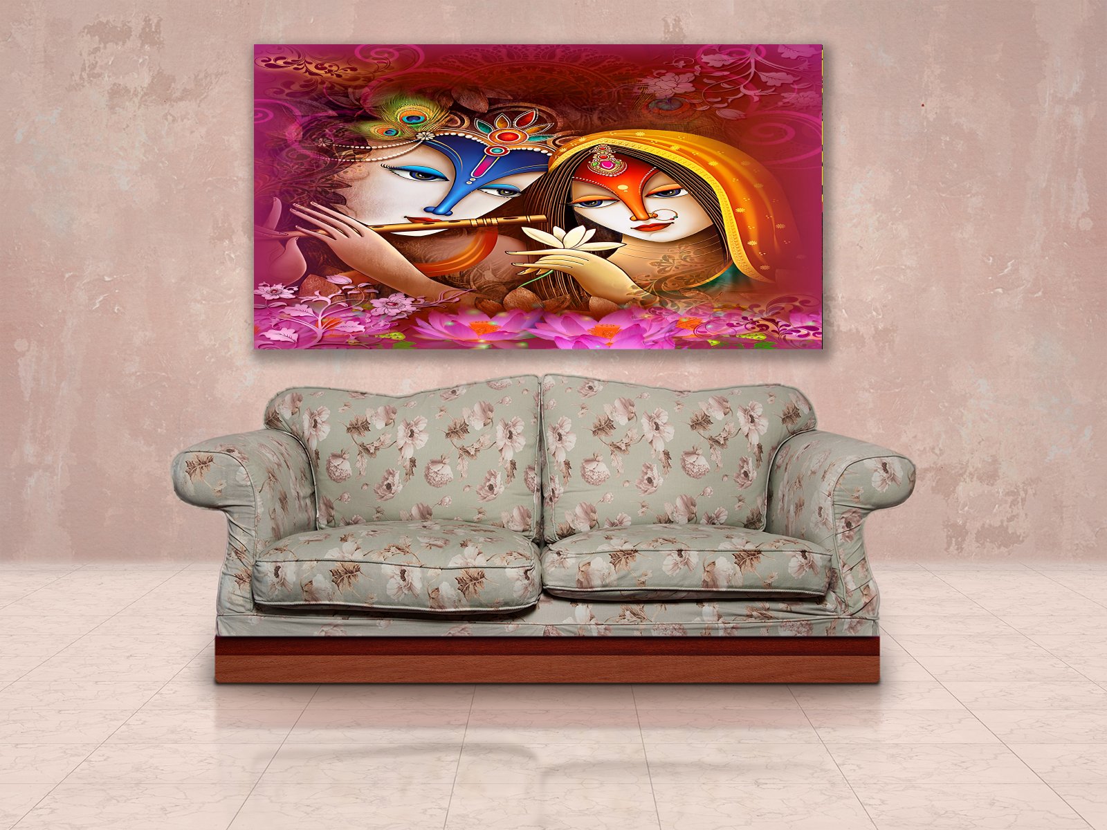 Classic Radhe Krishna Premium Canvas Wall Painting decorative masterpiece for home decor